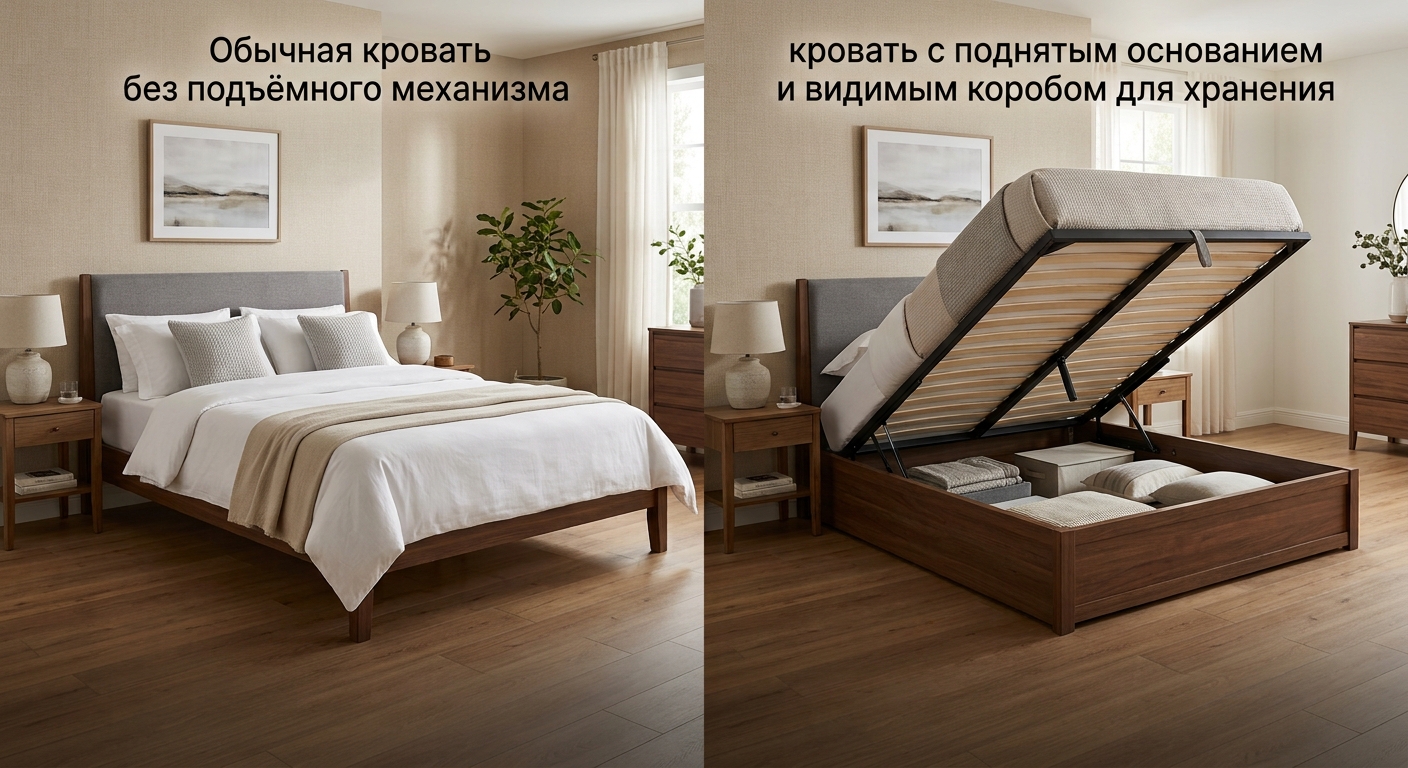 ККровать с подъёмным механизмом или обычная кровать — сравнение
